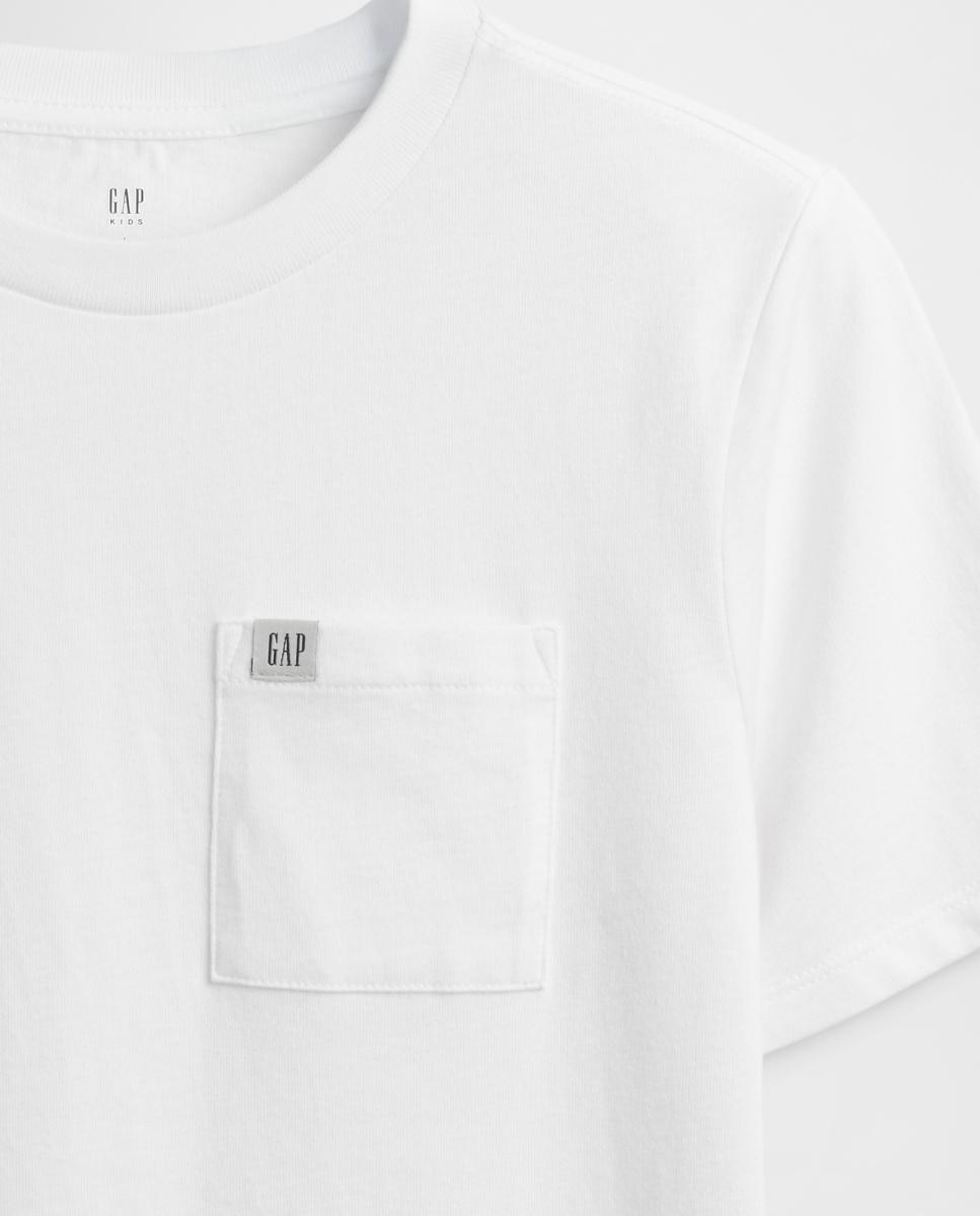 T-shirt de Manga Curta com Bolso Gap Branco-2