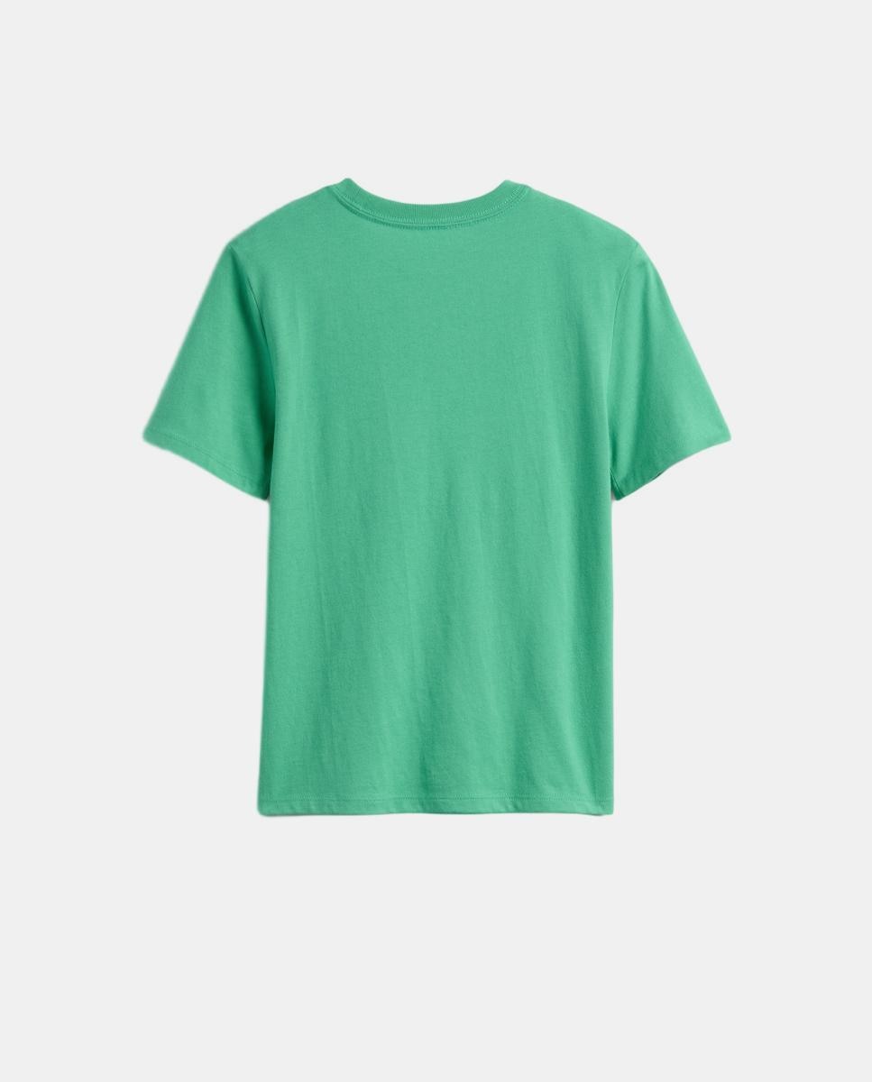 T-shirt de Manga Curta com Bolso Verde-menta-2