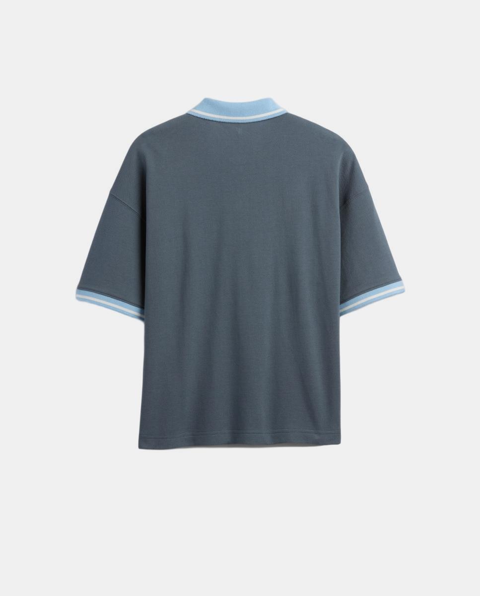 Polo de piqué oversize con logo de Gap de niños - Azul Azul-2