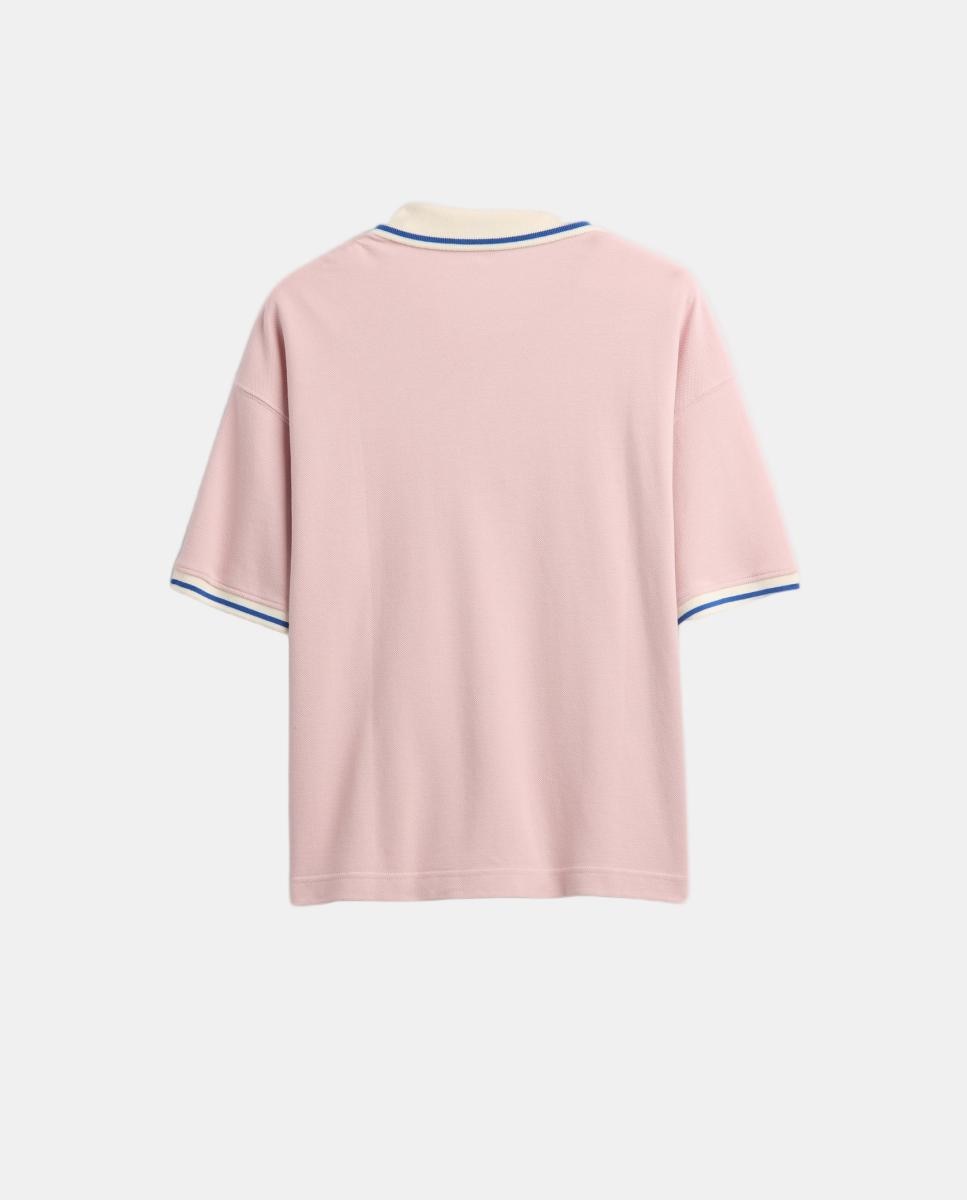Polo Piqué Oversize de Criança com Logótipo Gap Rosa-2