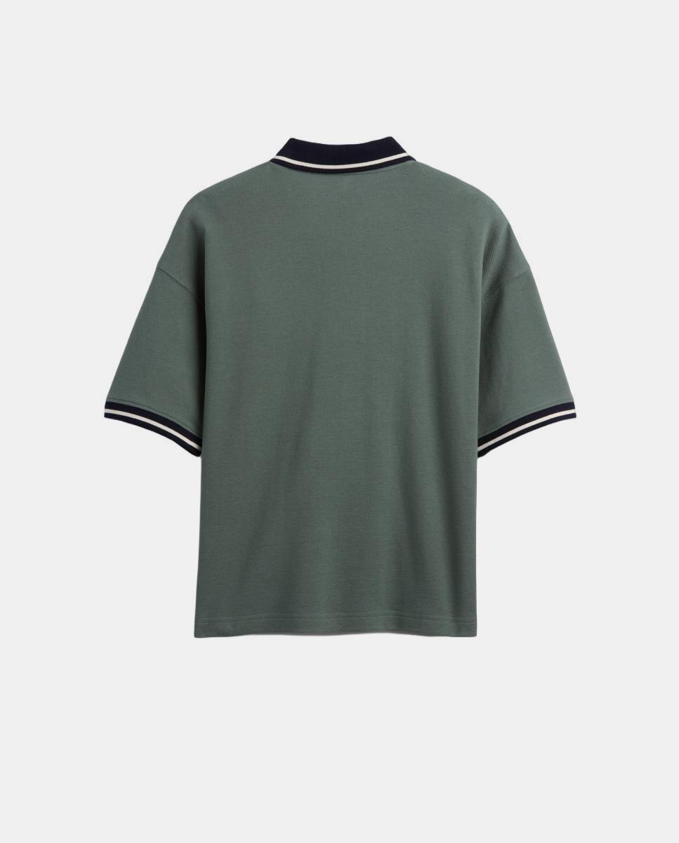 Polo de piqué oversize con logo de Gap de niños - Verde Verde-2