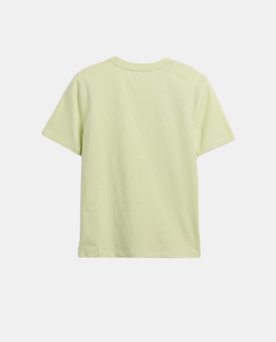 T-shirt Básica de Algodão Estampada Amarelo-2