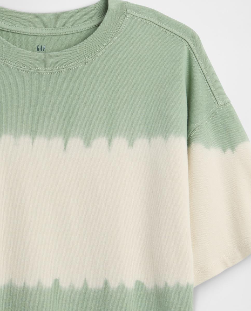 T-shirt Básica Oversize Tie-Dye Gap Verde-3