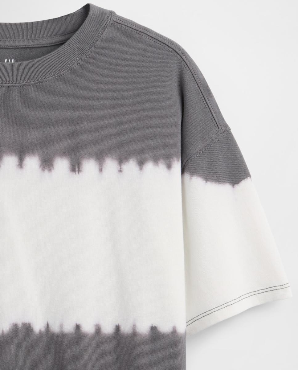 T-shirt Básica Oversize Tie-Dye Gap Cinzento-3