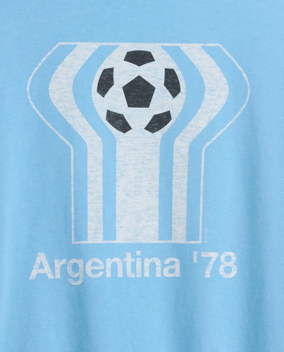 T-shirt Básica de Manga Curta e Emblema da FIFA Gap Azul-claro-3