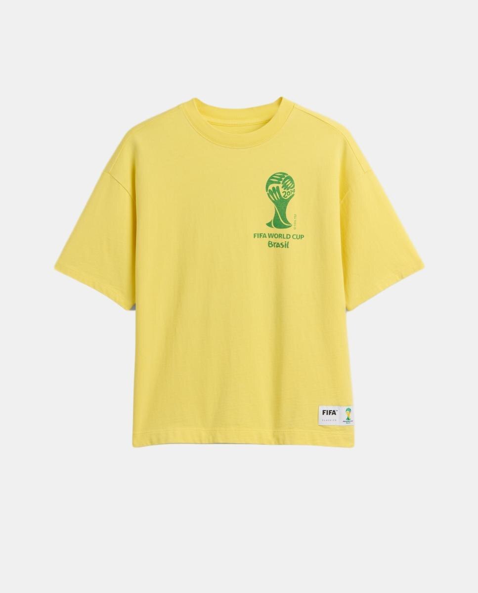 T-shirt Básica de Manga Curta e Emblema da FIFA Gap Amarelo-2