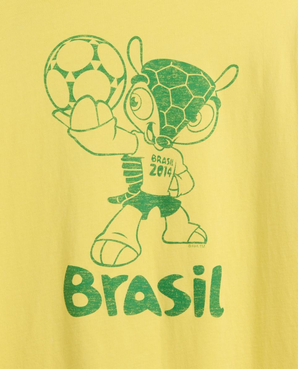 T-shirt Básica de Manga Curta e Emblema da FIFA Gap Amarelo-3