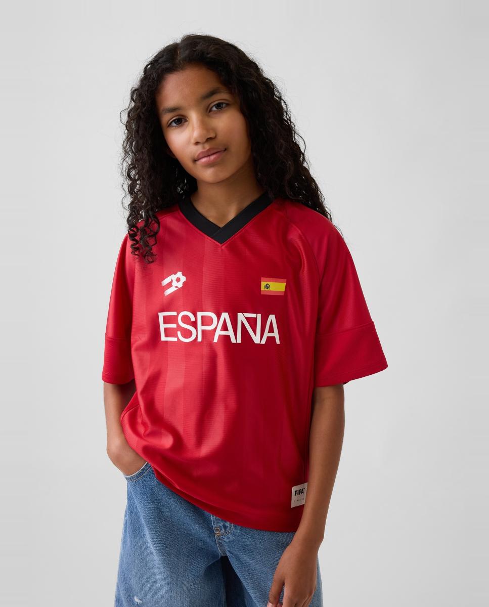 T-shirt Oversized de Manga Curta e Gola em Bico Gap Vermelho-2