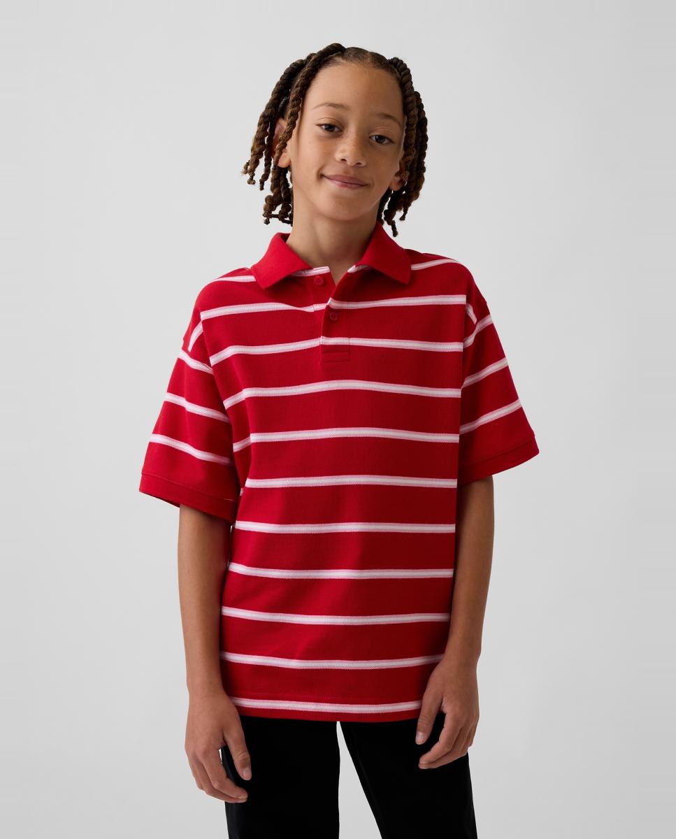 Polo de niño de manga corta con botones - Gap - Rojo Rojo-1