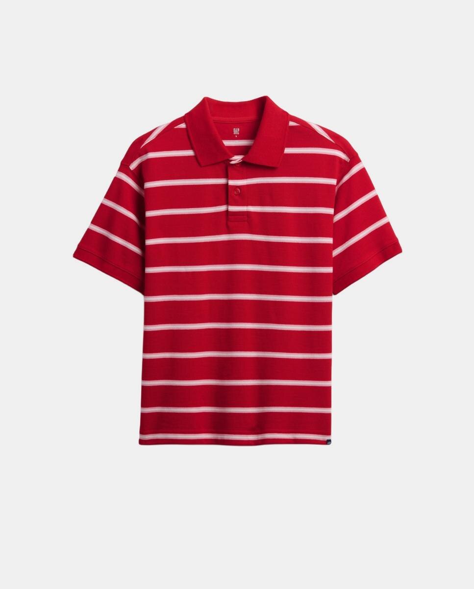 Polo de niño de manga corta con botones - Gap - Rojo Rojo-2