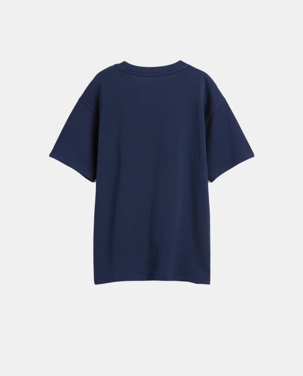 T-shirt Clássica de Manga Curta com Logótipo de Urso Brannan Gap Azul-2