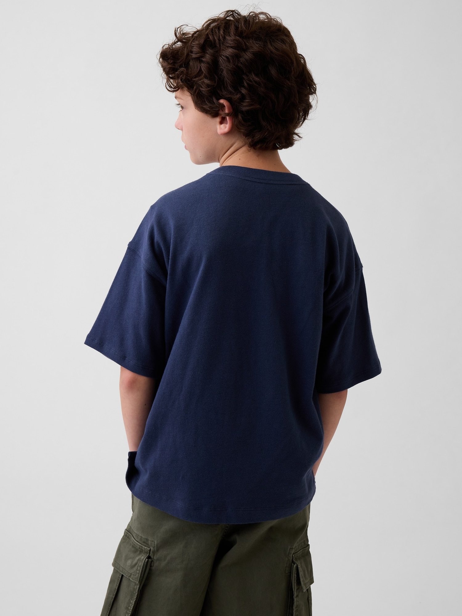 T-shirt Básica Oversize Azul-3