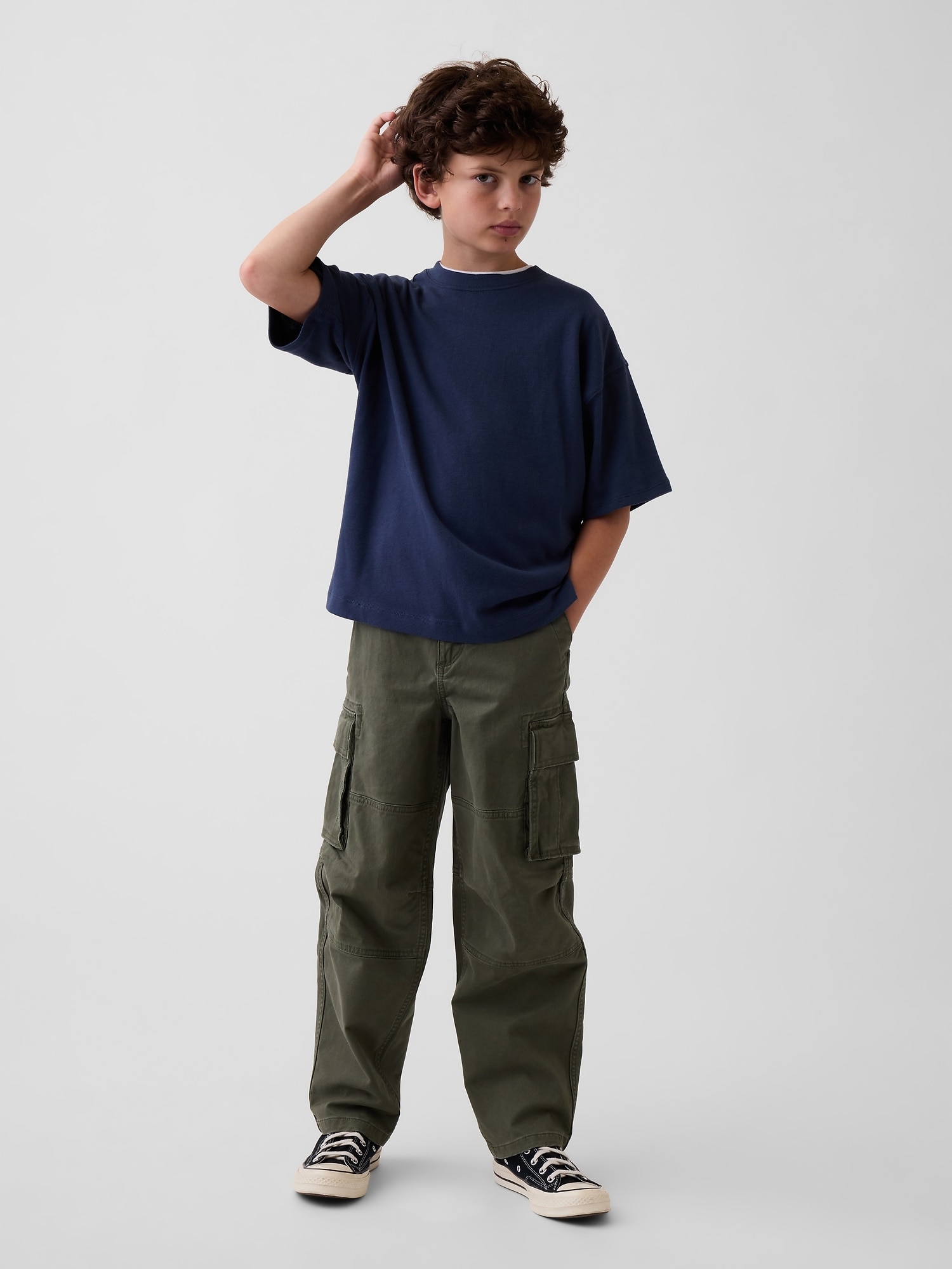 T-shirt Básica Oversize Azul-4