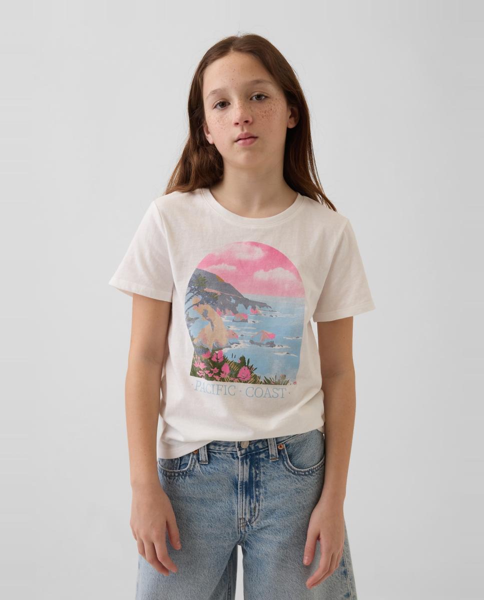 T-shirt Básica Relaxed Fit Gap Branco-1