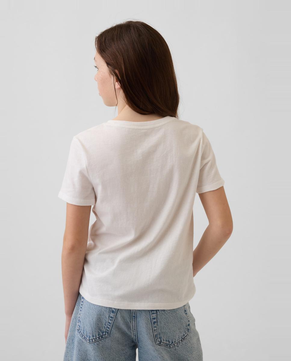 T-shirt Básica Relaxed Fit Gap Branco-3