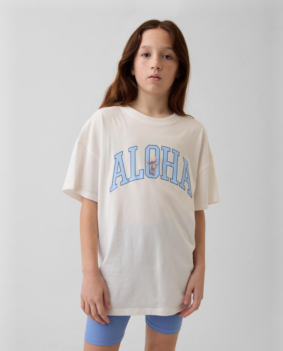 Camiseta oversize estampado Disney de niña - Gap - Blanco Blanco-1