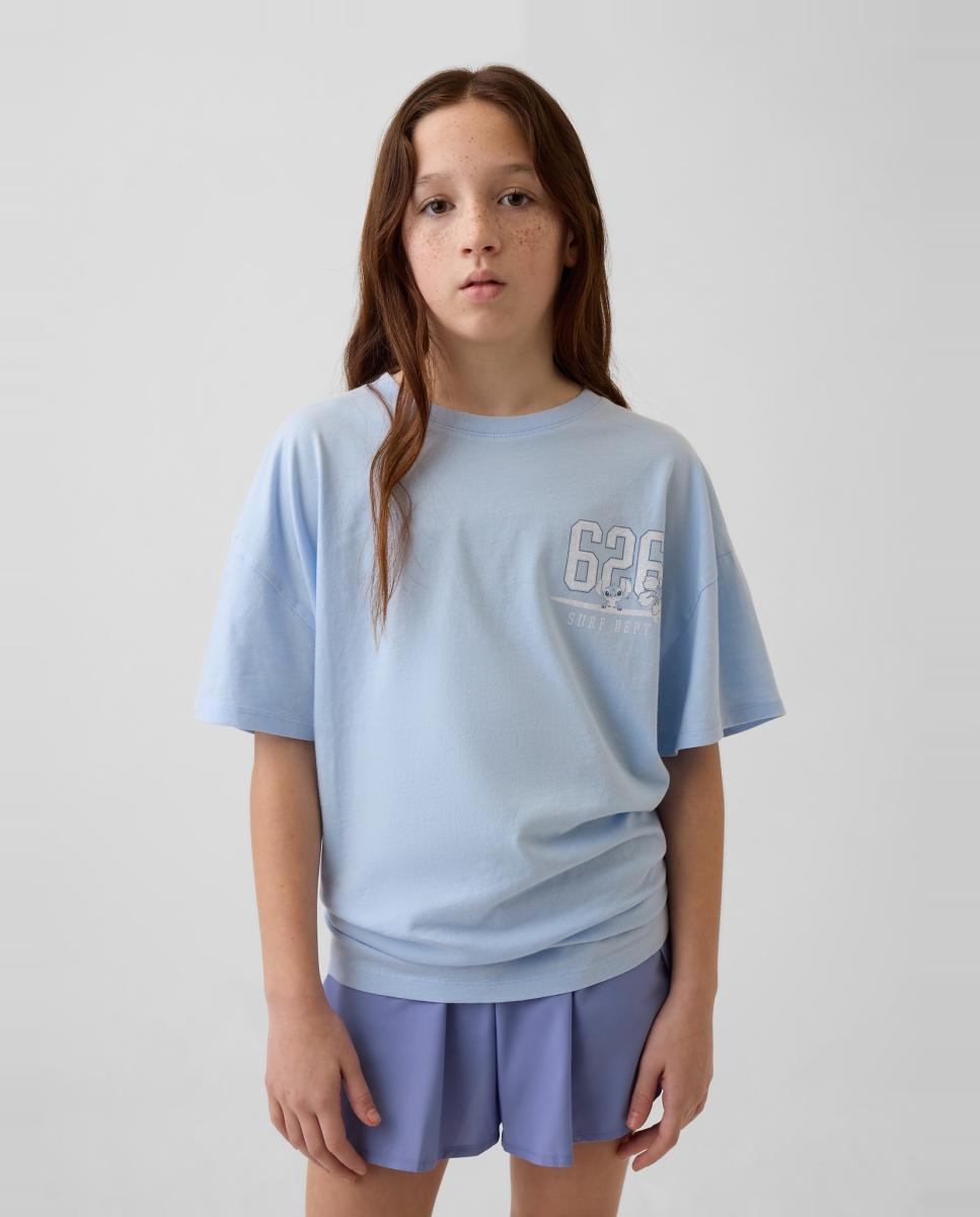 Camiseta oversize estampado Disney de niña - Gap - Azul Azul-1