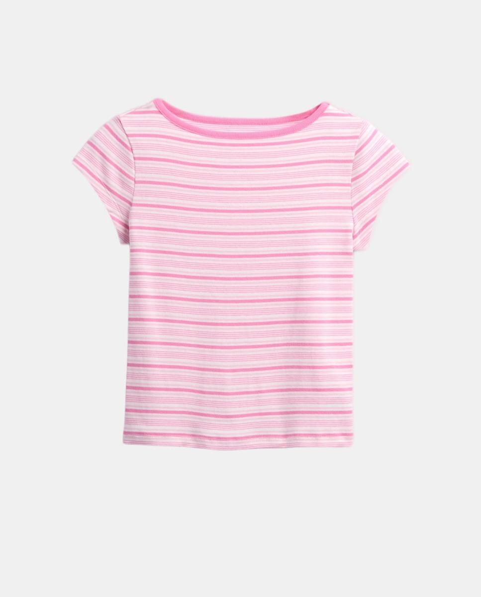 Camiseta básica ajustada manga corta de niña - Gap - Rosa Rosa-2