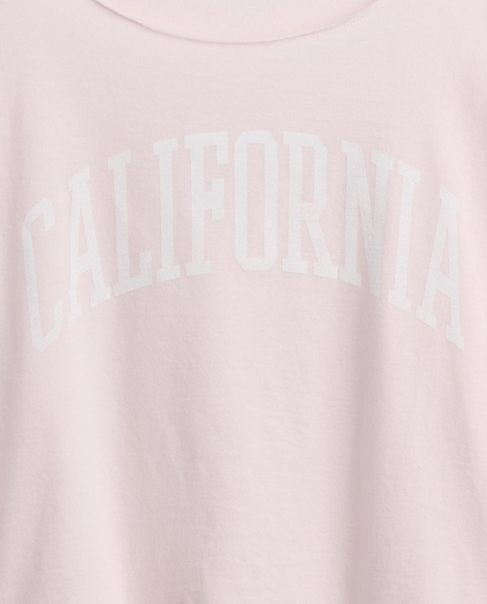 T-shirt Básica Folgada com Decote à Barco Gap Rosa-4