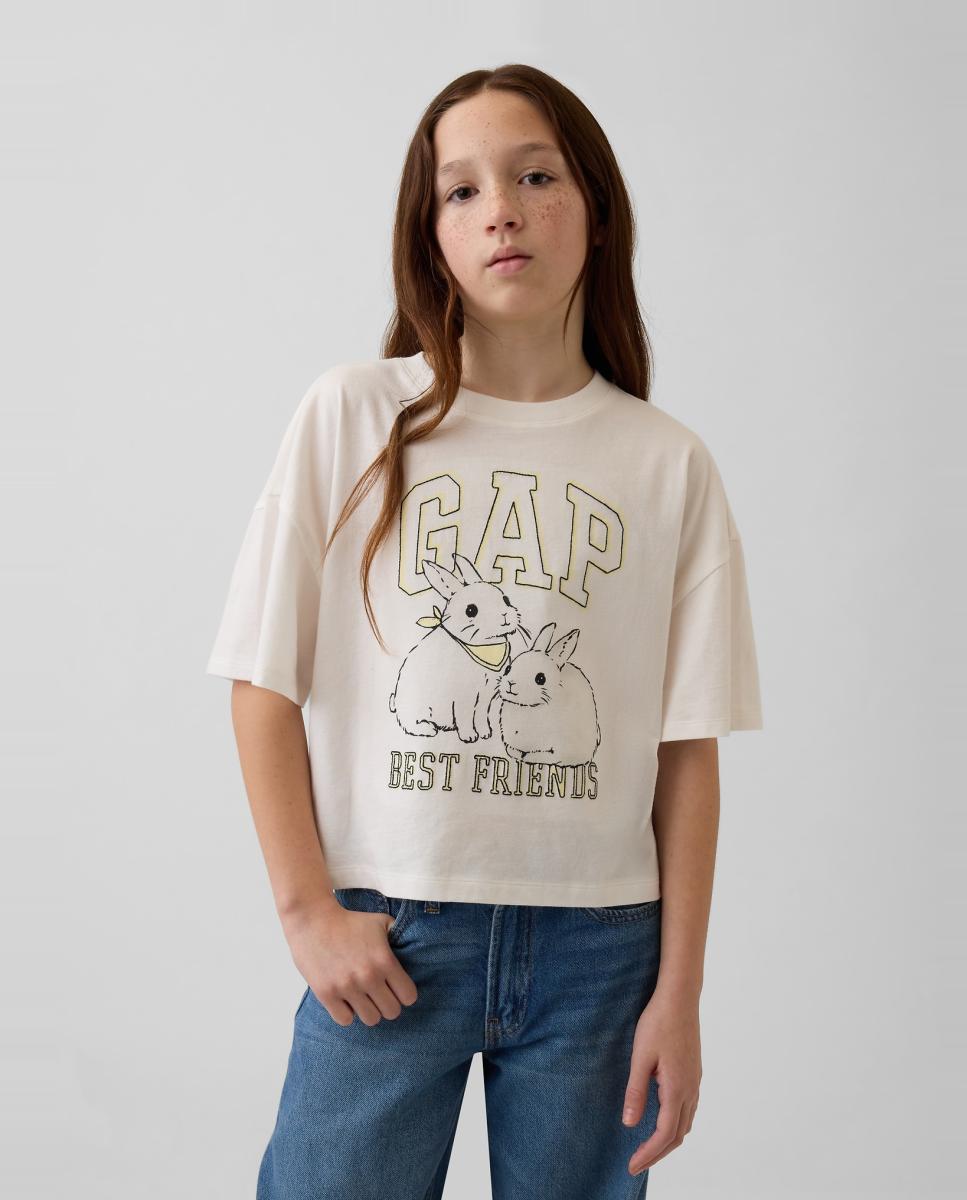 Imagem 0 de T-shirt de Corte Oversize com Desenho à Frente