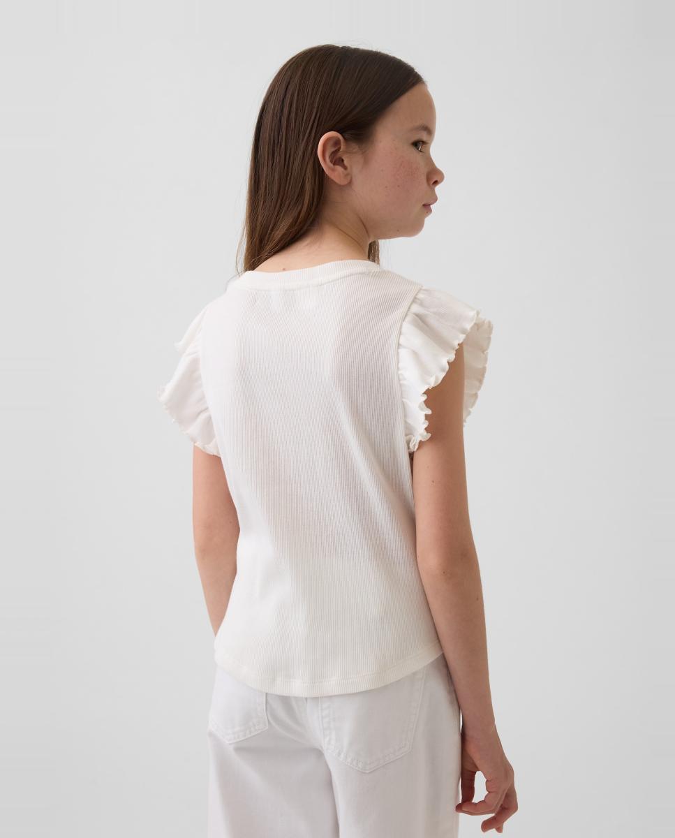 T-shirt básica com Folho e Logótipo Gap Branco-3