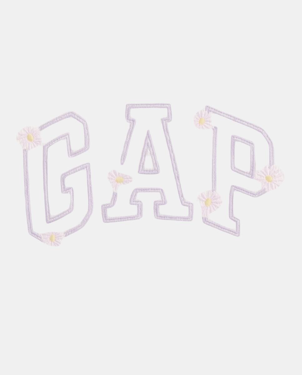 T-shirt básica com Folho e Logótipo Gap Branco-4