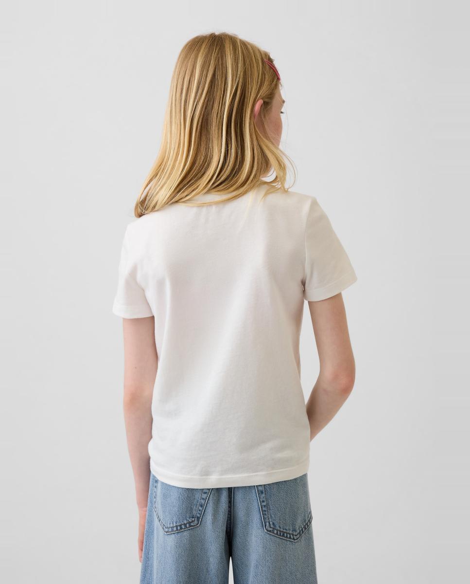 Camiseta básica con estampado fantasía de niña - Gap - Blanco Blanco-3