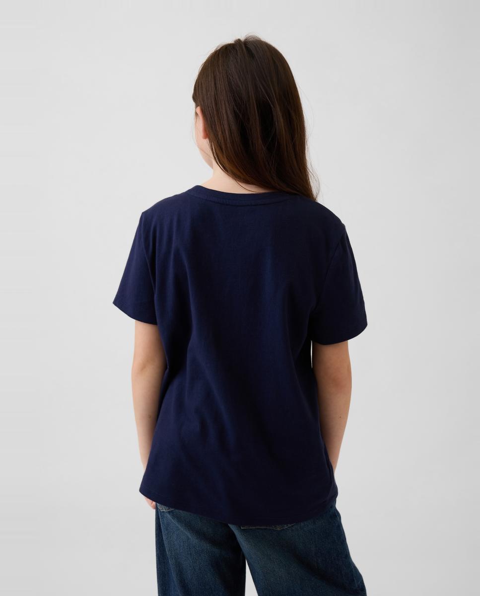 T-shirt Básica com Estampado de Fantasia Gap Azul-marinho-3