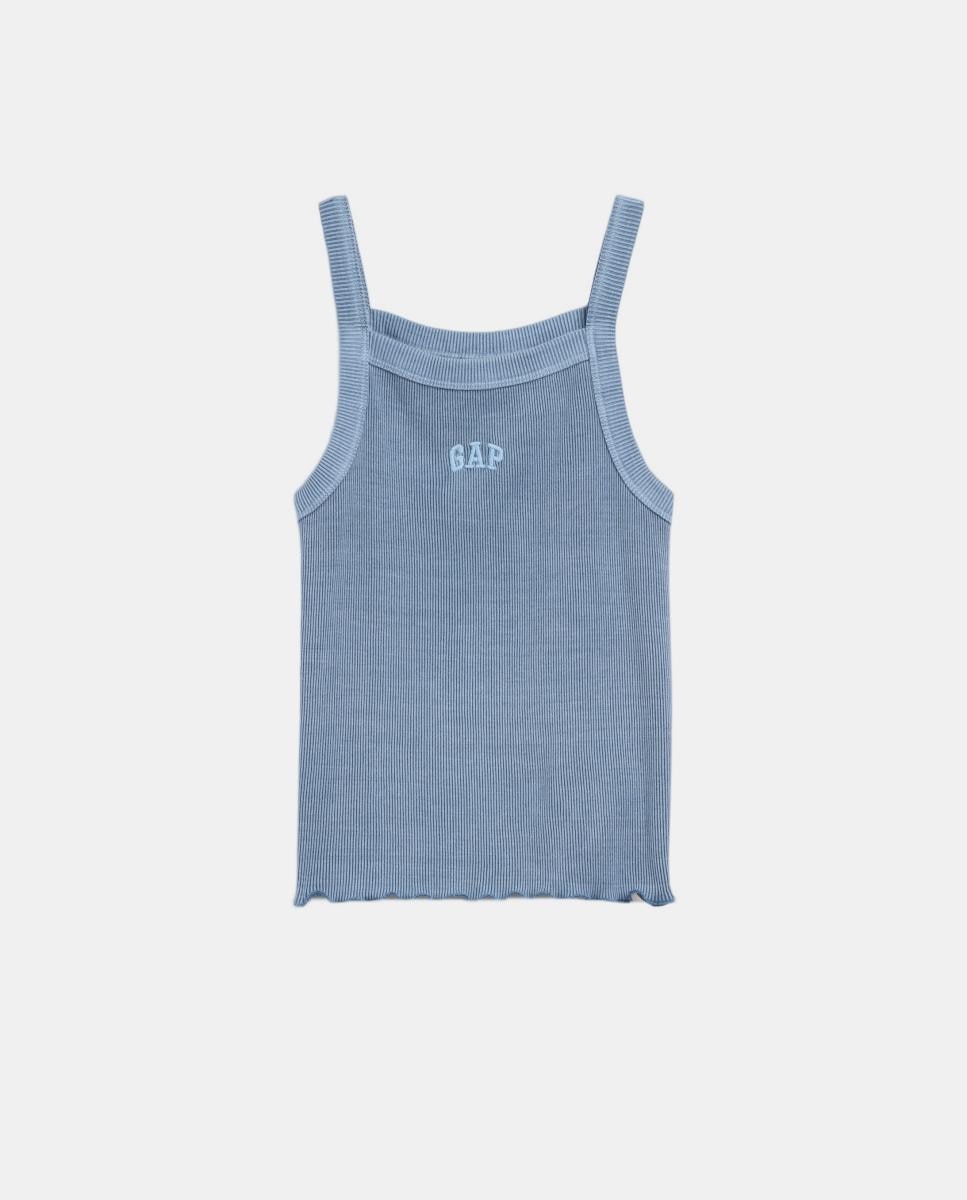 T-shirt de Alças com Logótipo Bordado Gap Azul-claro-3