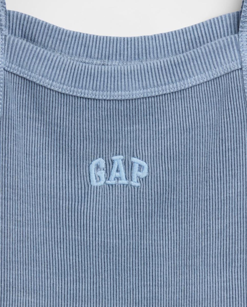 T-shirt de Alças com Logótipo Bordado Gap Azul-claro-4