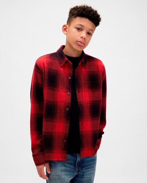 Imagen 0 de Camisa para niños a cuadros con botones delanteros