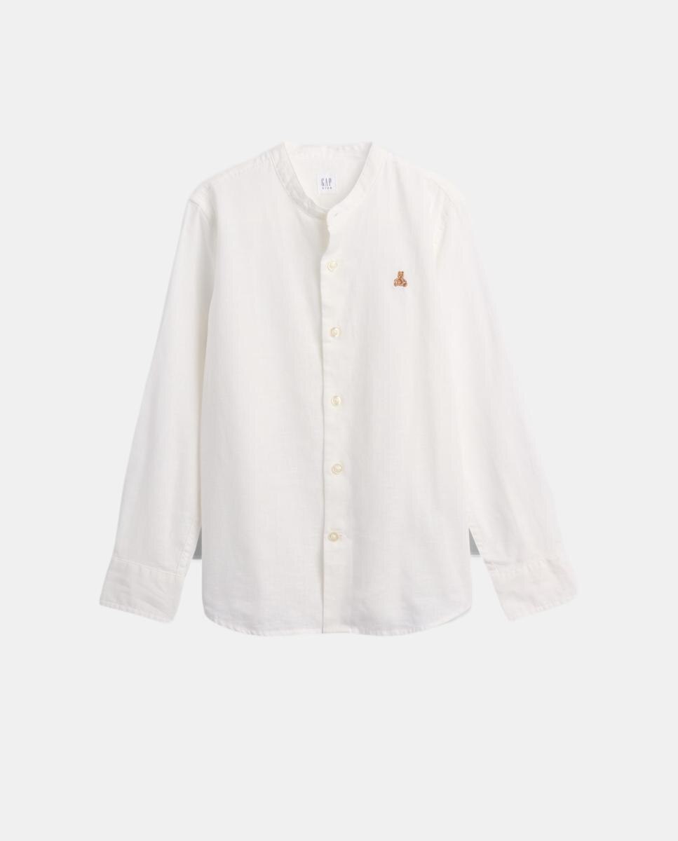 Camisa de lino y algodón lisa de niños - Gap - Blanco Blanco-2