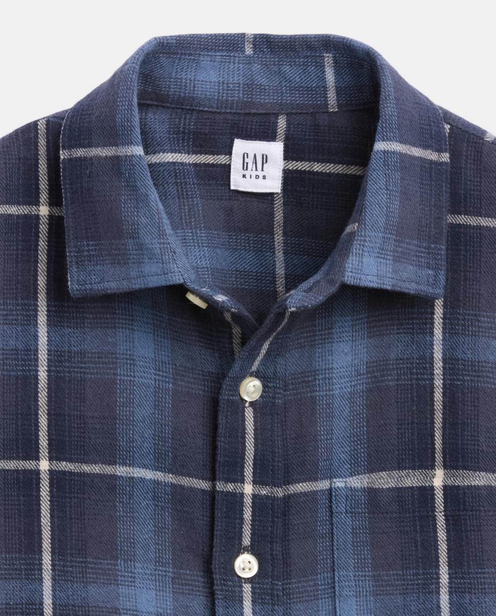 Camisa de Flanela Relaxed Fit Azul-5