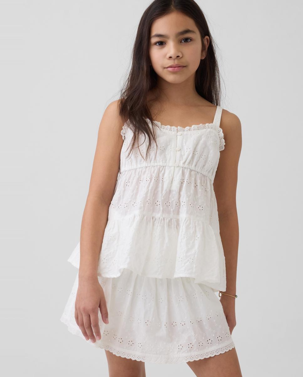 Camiseta sin mangas con volantes de niña - Gap - Blanco Blanco-1
