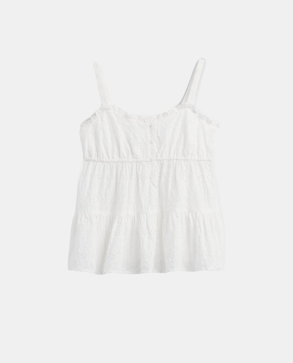 Camiseta sin mangas con volantes de niña - Gap - Blanco Blanco-3