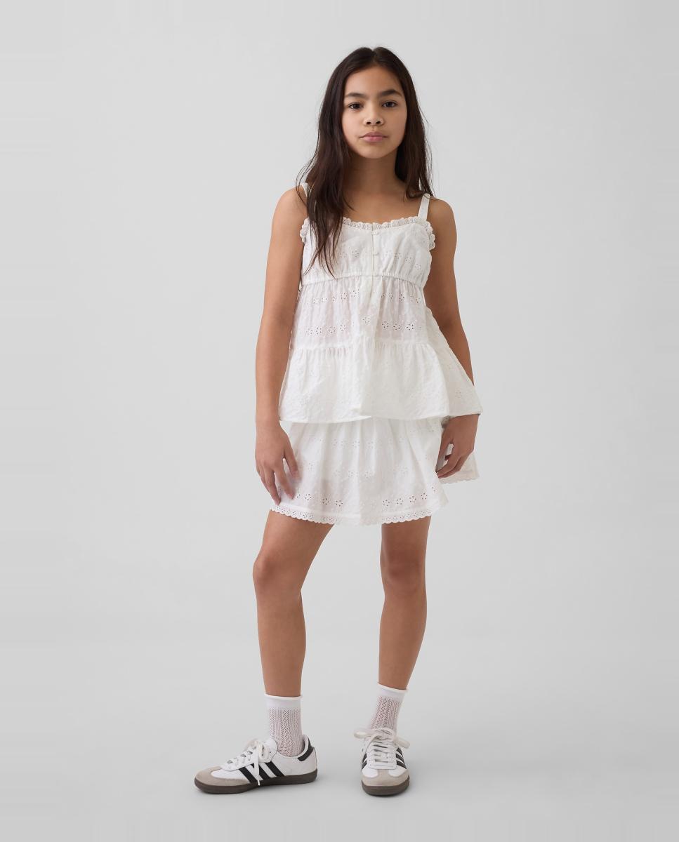 Camiseta sin mangas con volantes de niña - Gap - Blanco Blanco-4