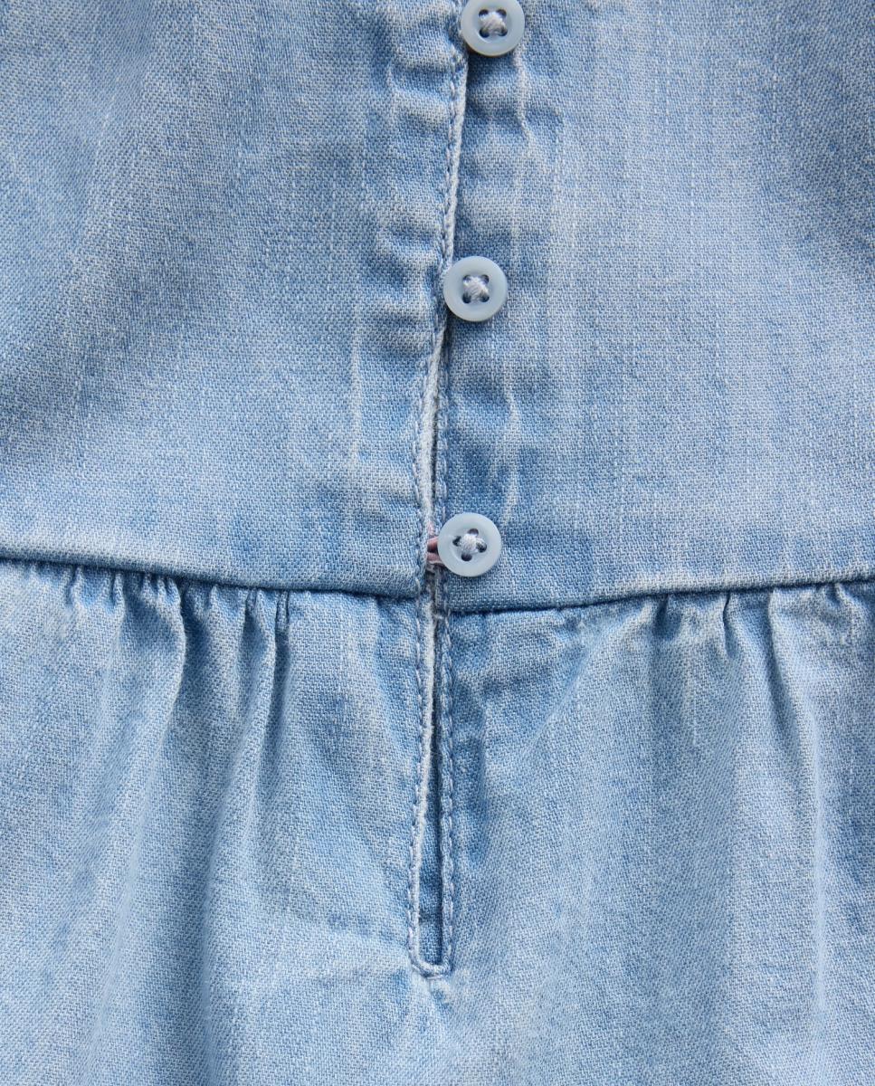 Camiseta vaquera sin mangas con volantes de niña - Gap - Azul claro Azul claro-5