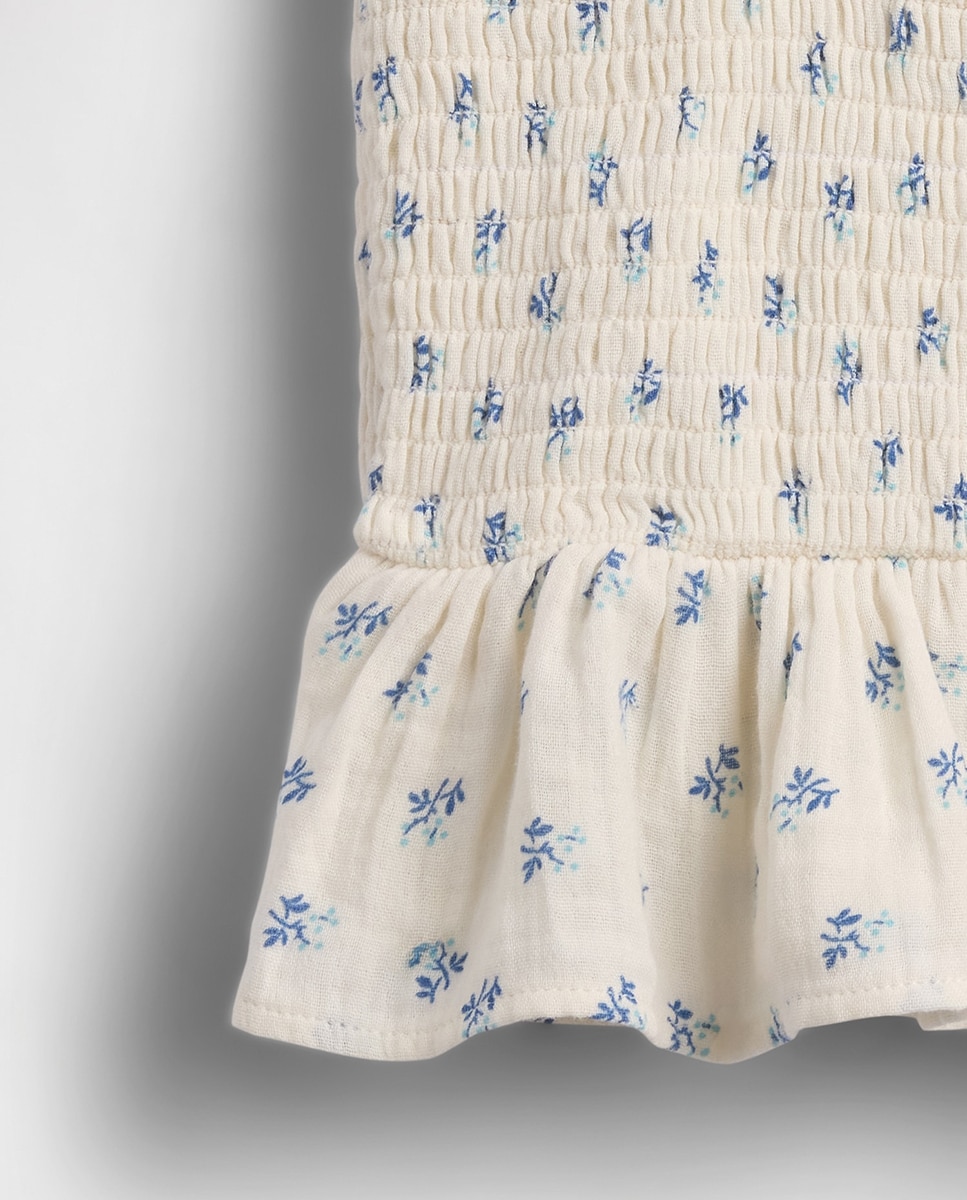 Top Justo com Alças Elásticas com Folho Branco-5