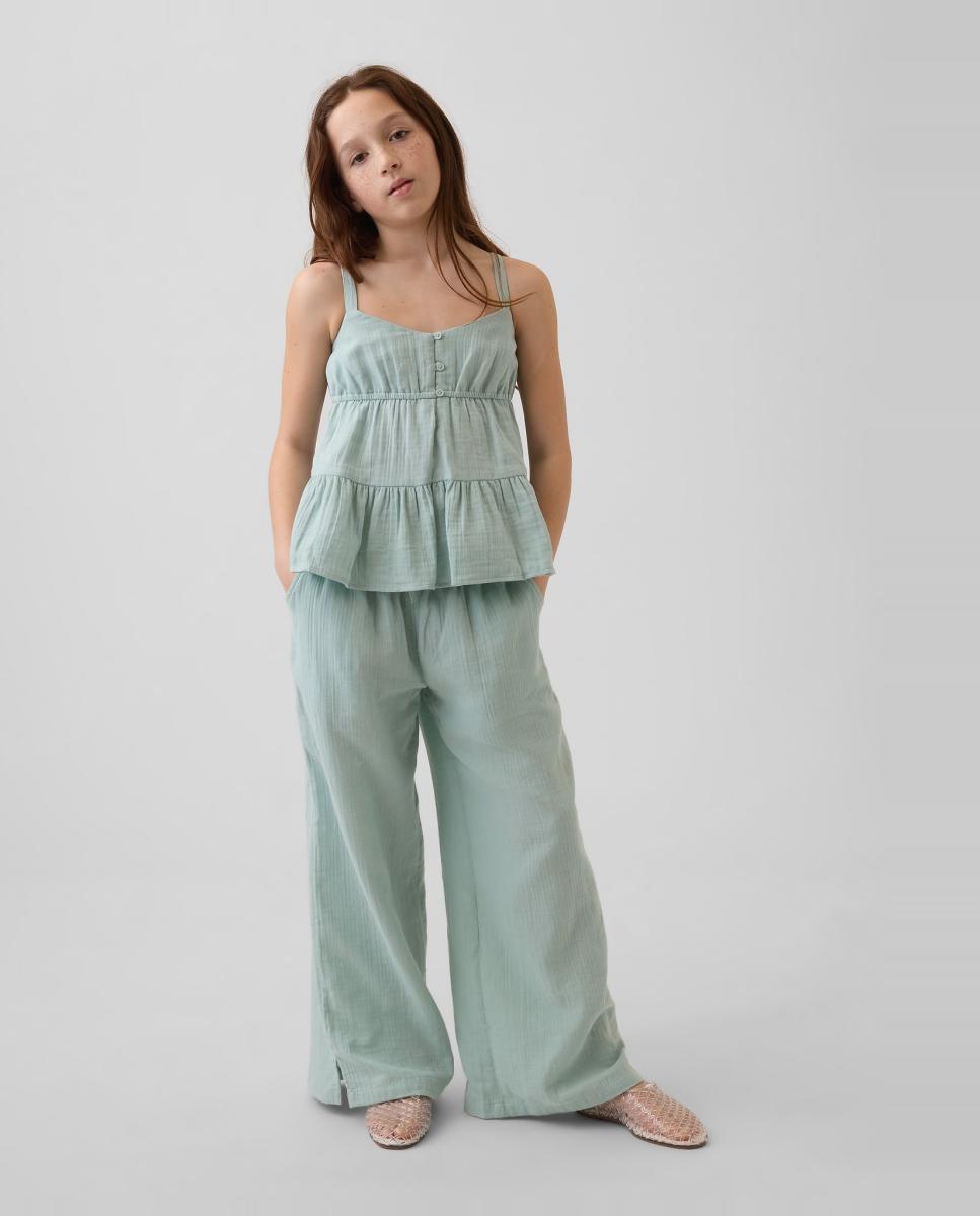Top de niña con tirantes y volantes - Gap - Azul claro Azul claro-3