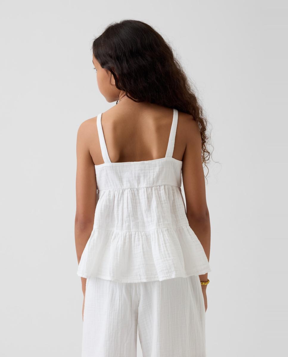 Top com Alças e Folhos Gap Branco-2