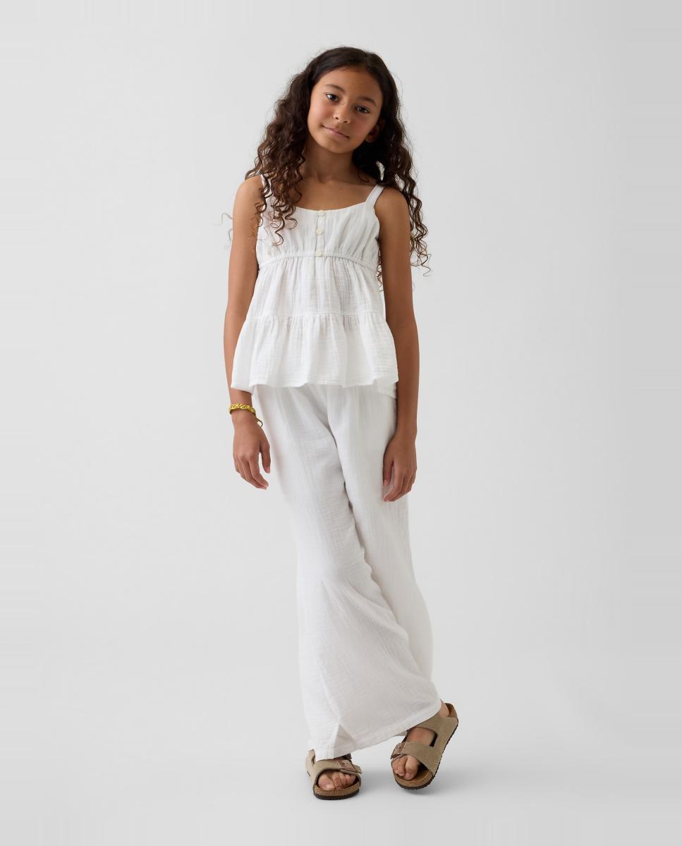 Top com Alças e Folhos Gap Branco-3