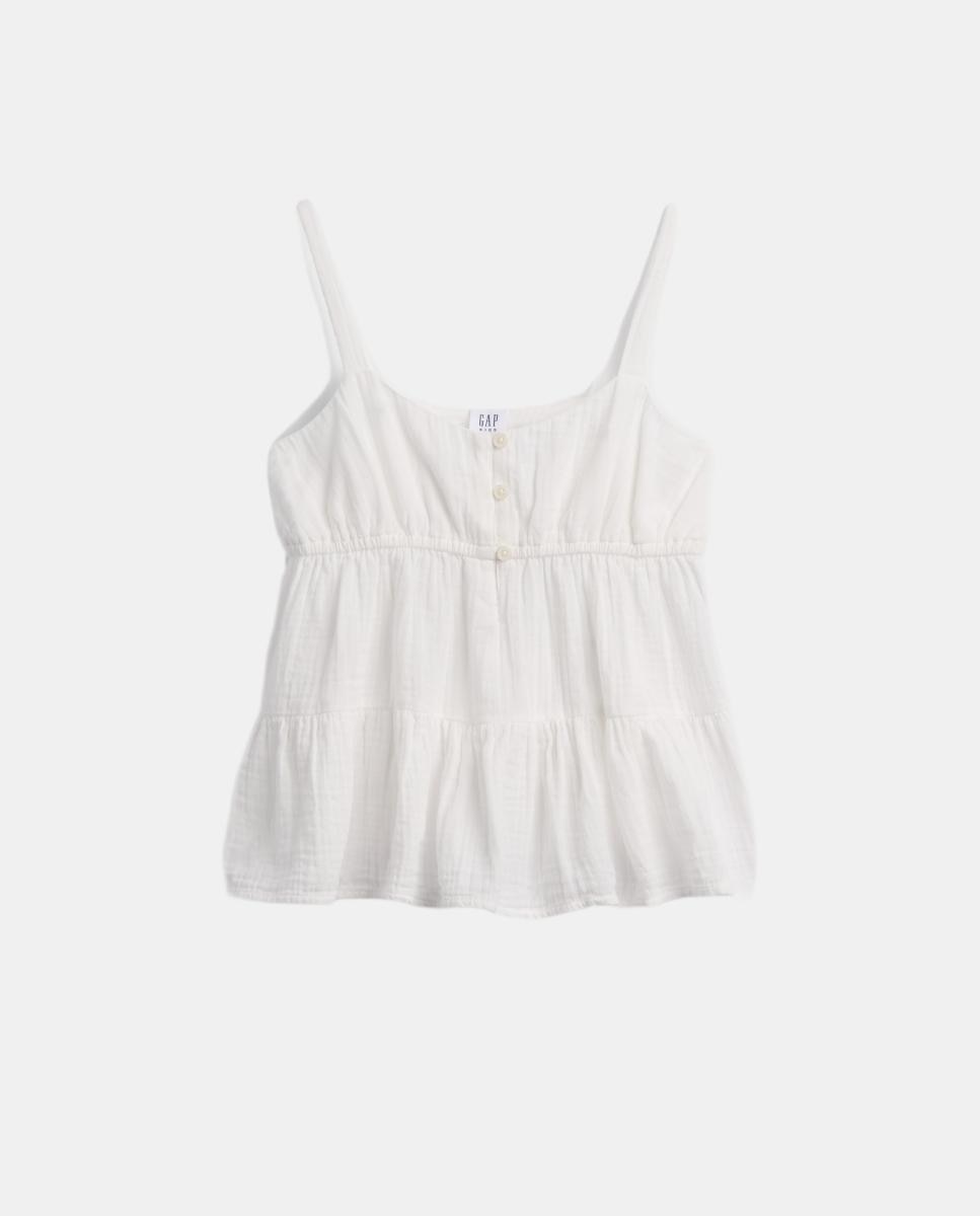 Top com Alças e Folhos Gap Branco-4