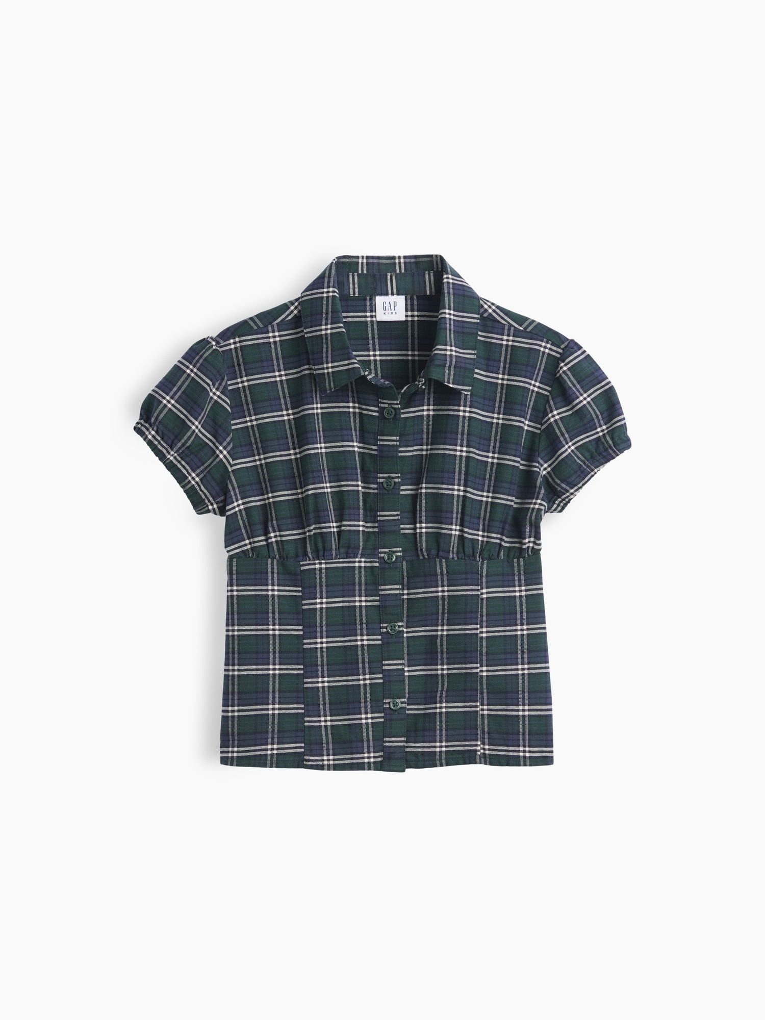 Blusa de niña manga corta y botones - Gap - Verde Verde-2