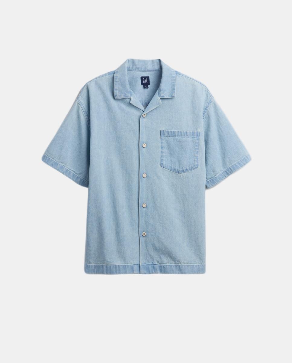 Camisa de Ganga Relaxed Fit Gap Azul-claro-2