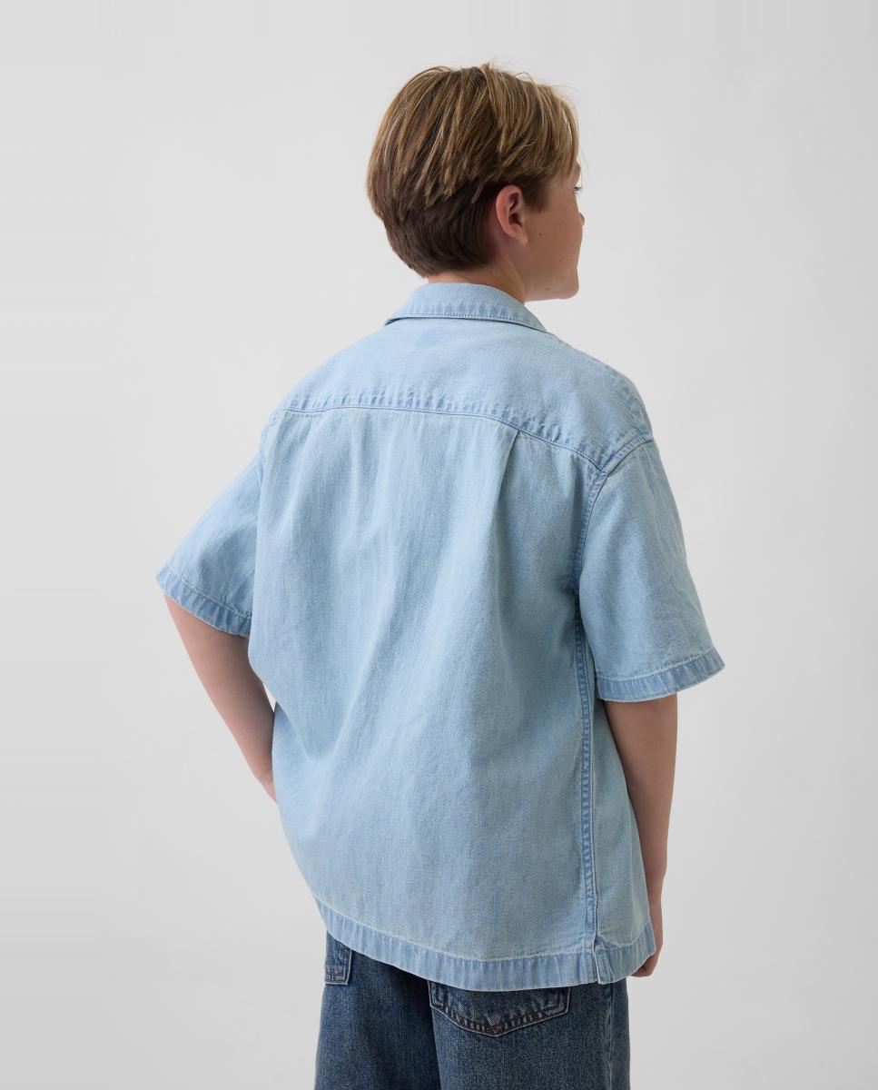 Camisa de Ganga Relaxed Fit Gap Azul-claro-3