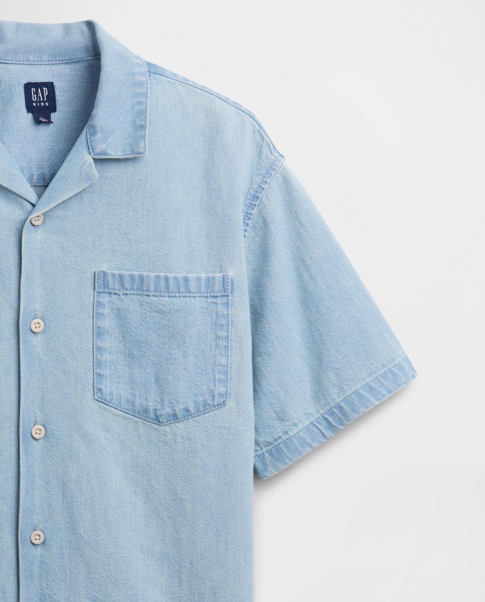 Camisa de Ganga Relaxed Fit Gap Azul-claro-4