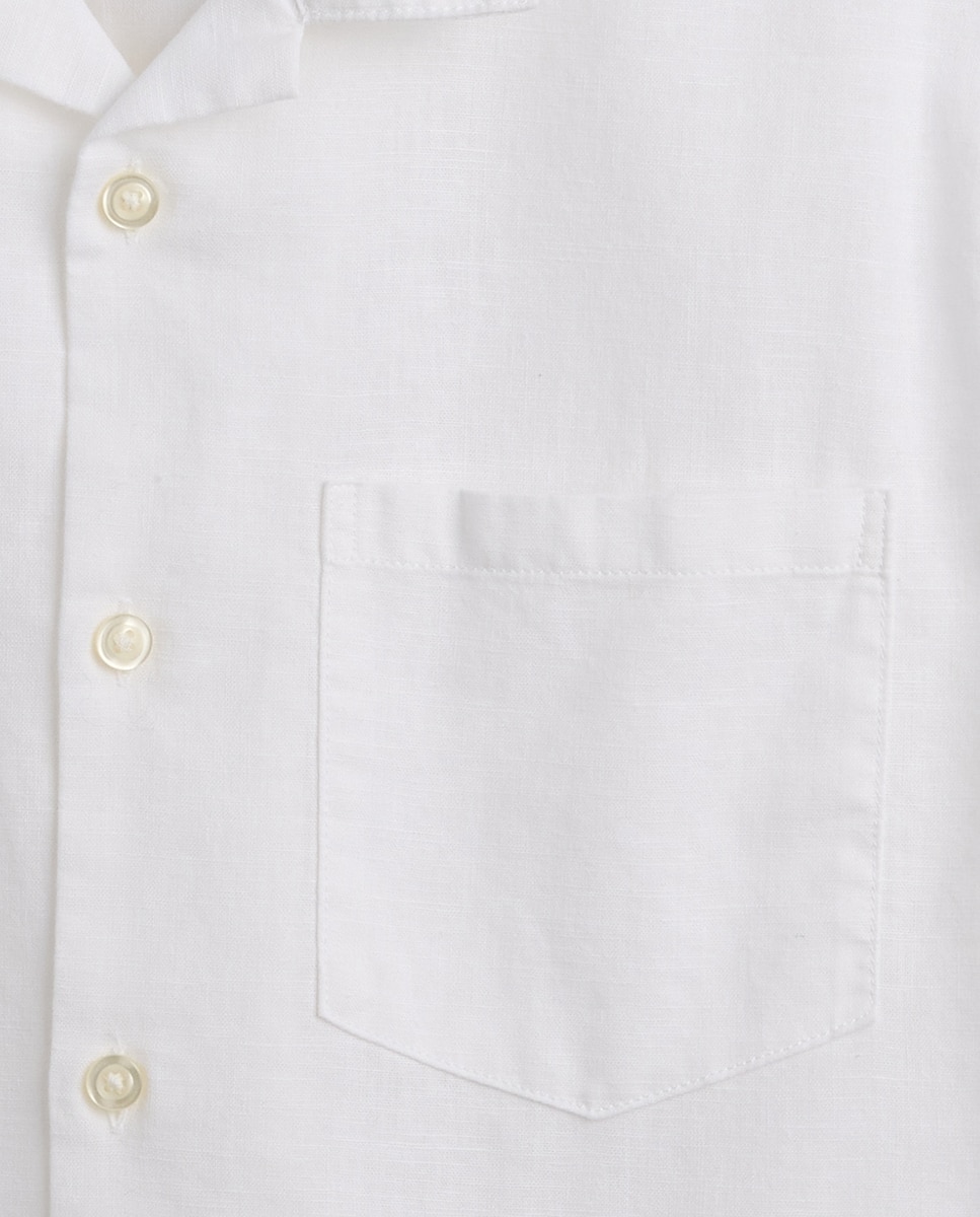 Camisa Lisa Relaxed Fit com Manga Curta Gap Branco-4