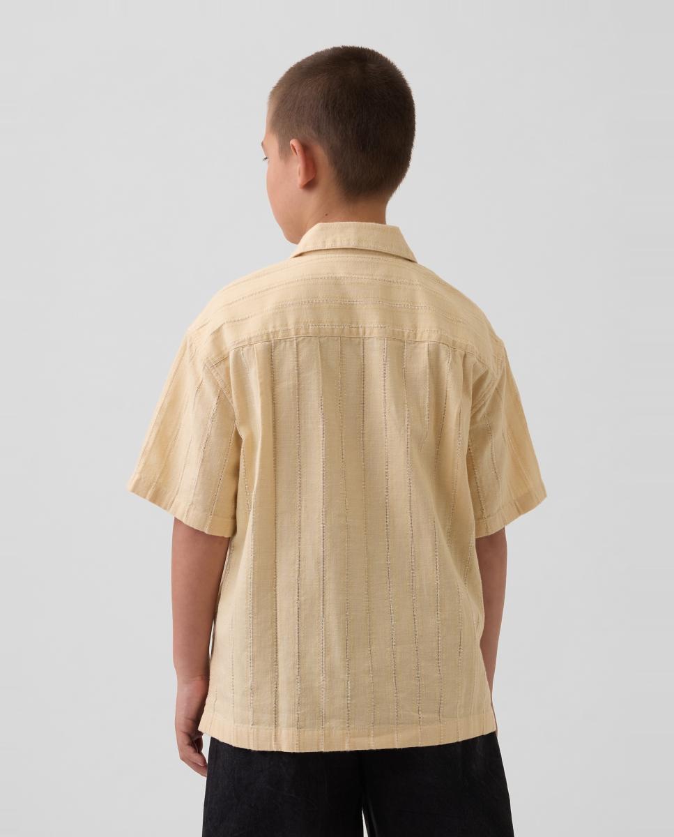 T-shirt de Algodão Relaxed Fit com Manga Curta Gap Amarelo-3