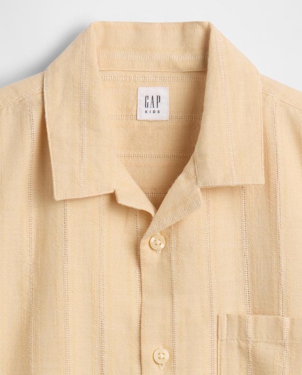 T-shirt de Algodão Relaxed Fit com Manga Curta Gap Amarelo-4