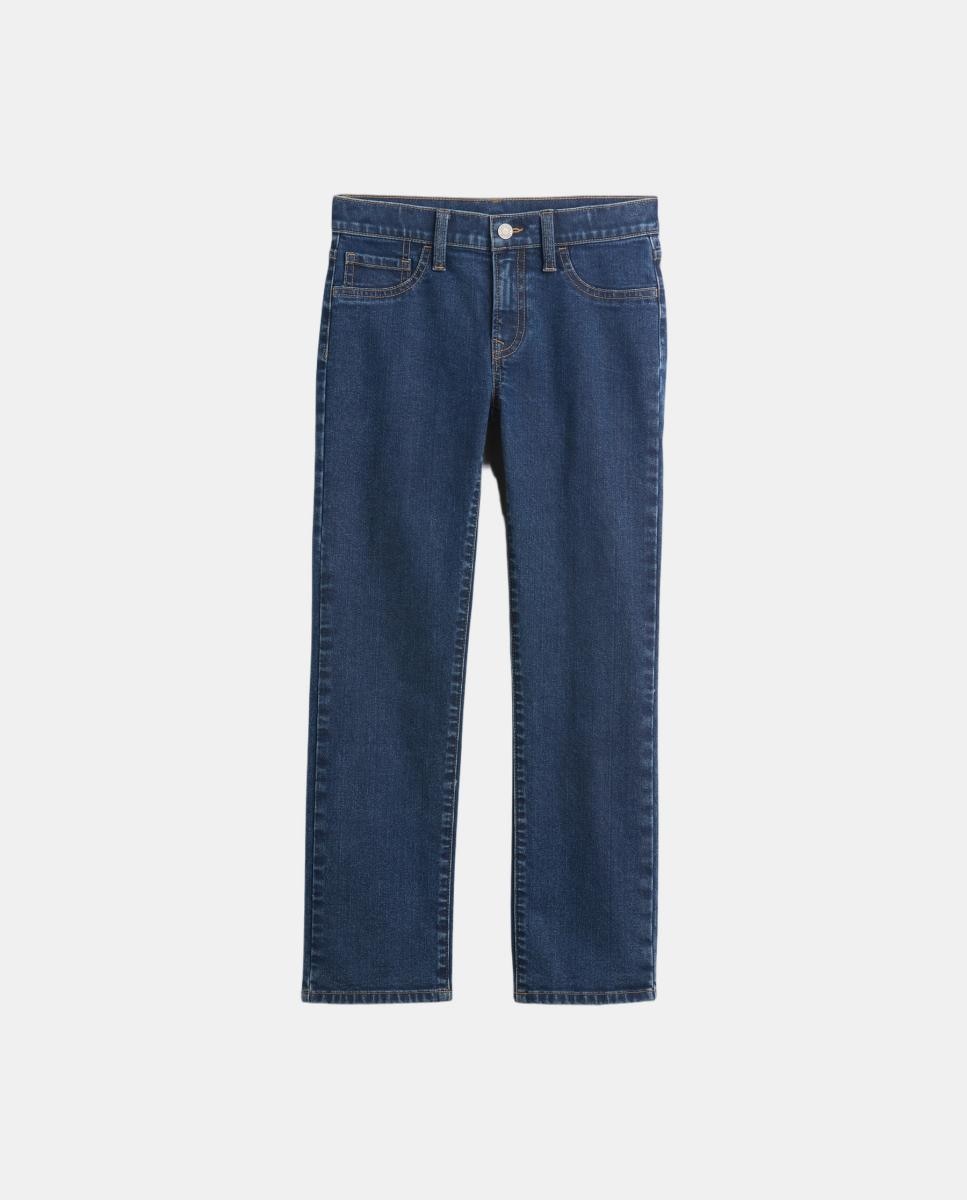 Jeans de 5 Bolsos Straight Fit Azul-claro-2